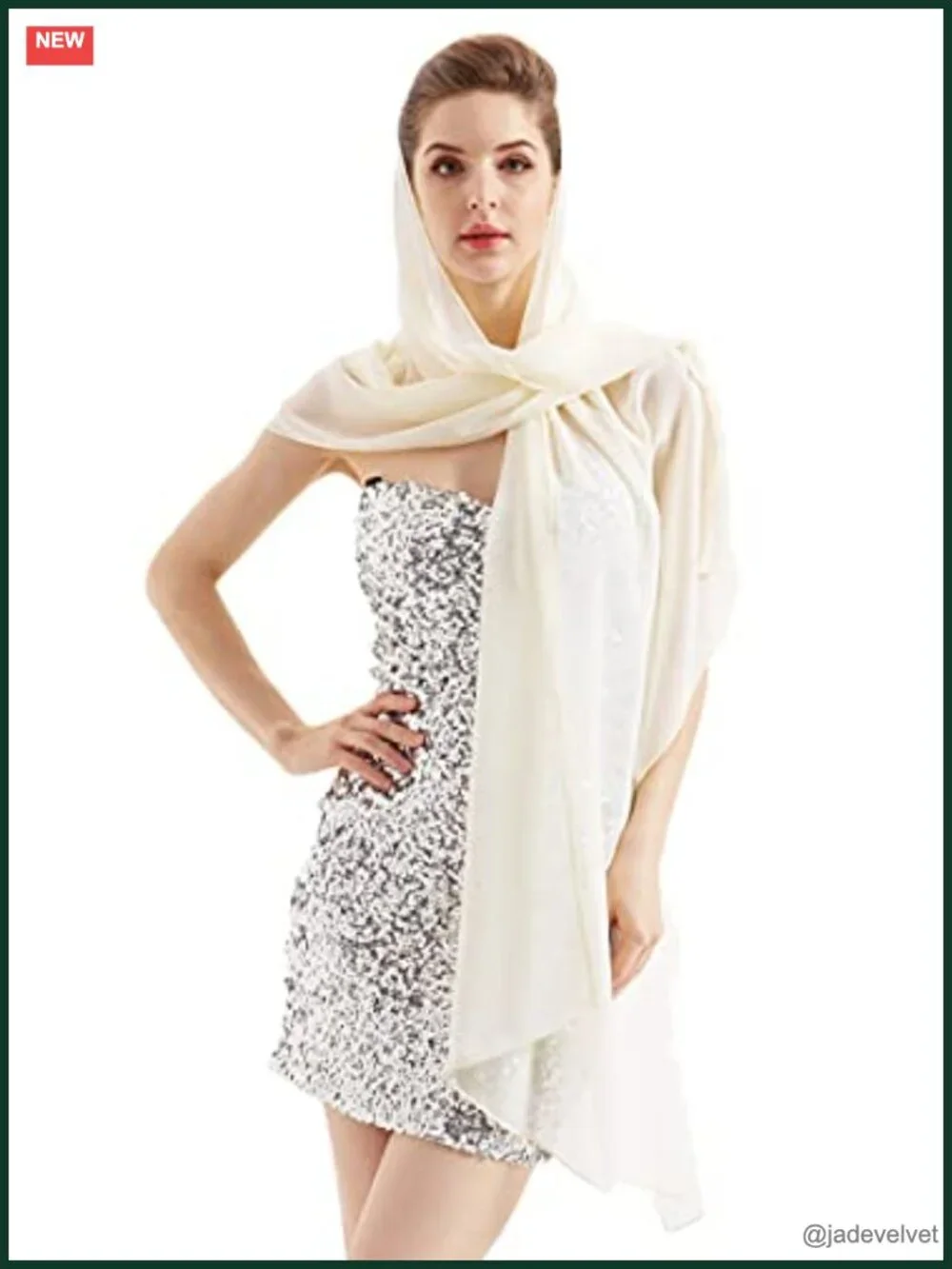 Chiffon Scarf Wrap Shawl Bridesmaid Wedding Hijab Lightweight 75x27 Inches